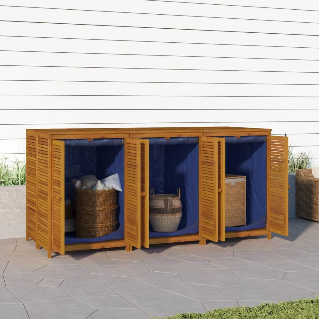 vidaXL Градинска кутия за съхранение 210x87x104 см акация масив