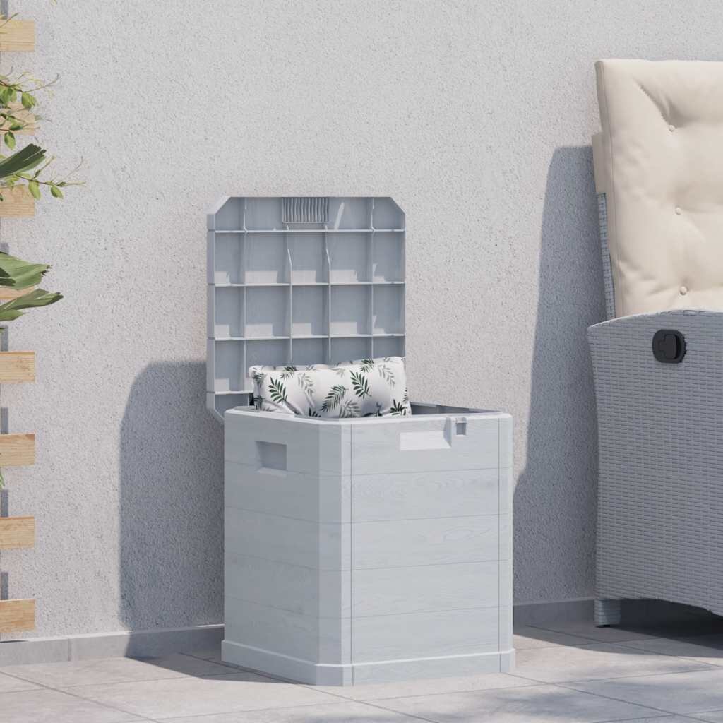 vidaXL Градинска кутия за съхранение 90 л светлосива