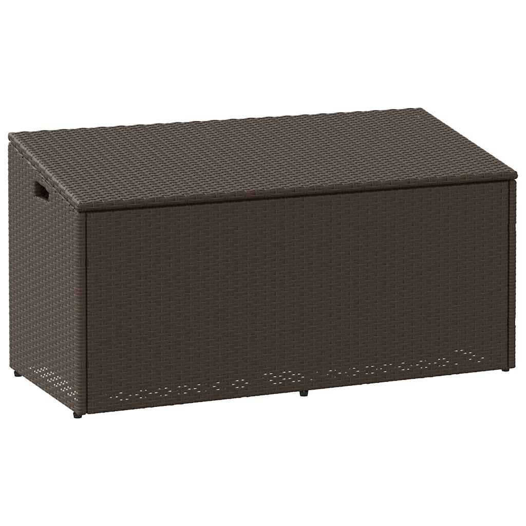 vidaXL Градинска кутия за съхранение Кафява 110x50x58 cm Поли ратан