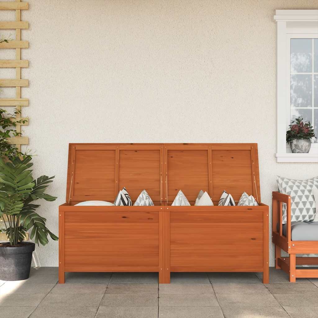vidaXL Градинска кутия за съхранение кафява 150x50x565 см чам масив