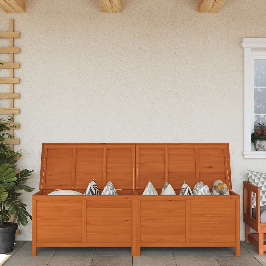 vidaXL Градинска кутия за съхранение кафява 1985x50x565 см чам масив