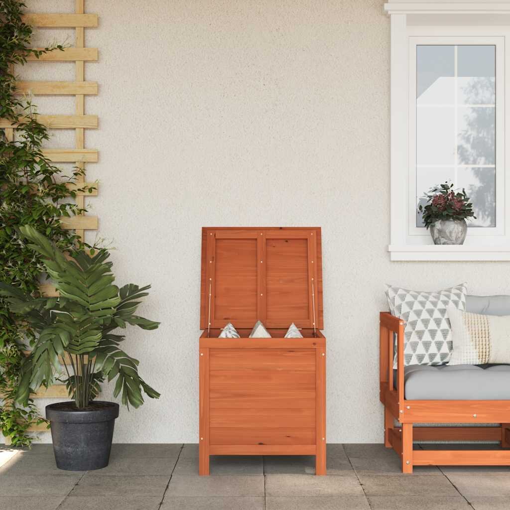 vidaXL Градинска кутия за съхранение кафява 50x49x565 см чам масив