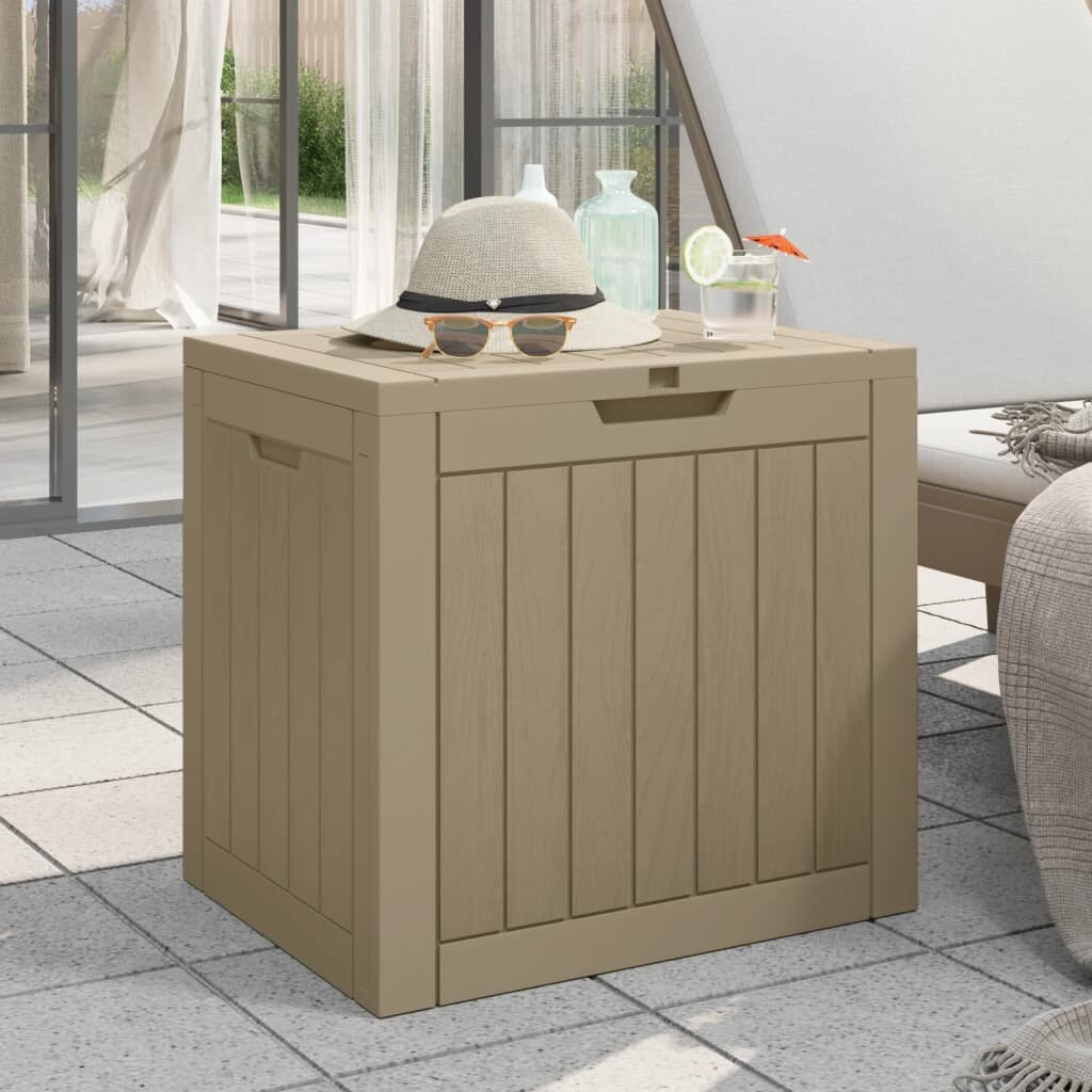 vidaXL Градинска кутия за съхранение сива 555x43x53 см полипропилен