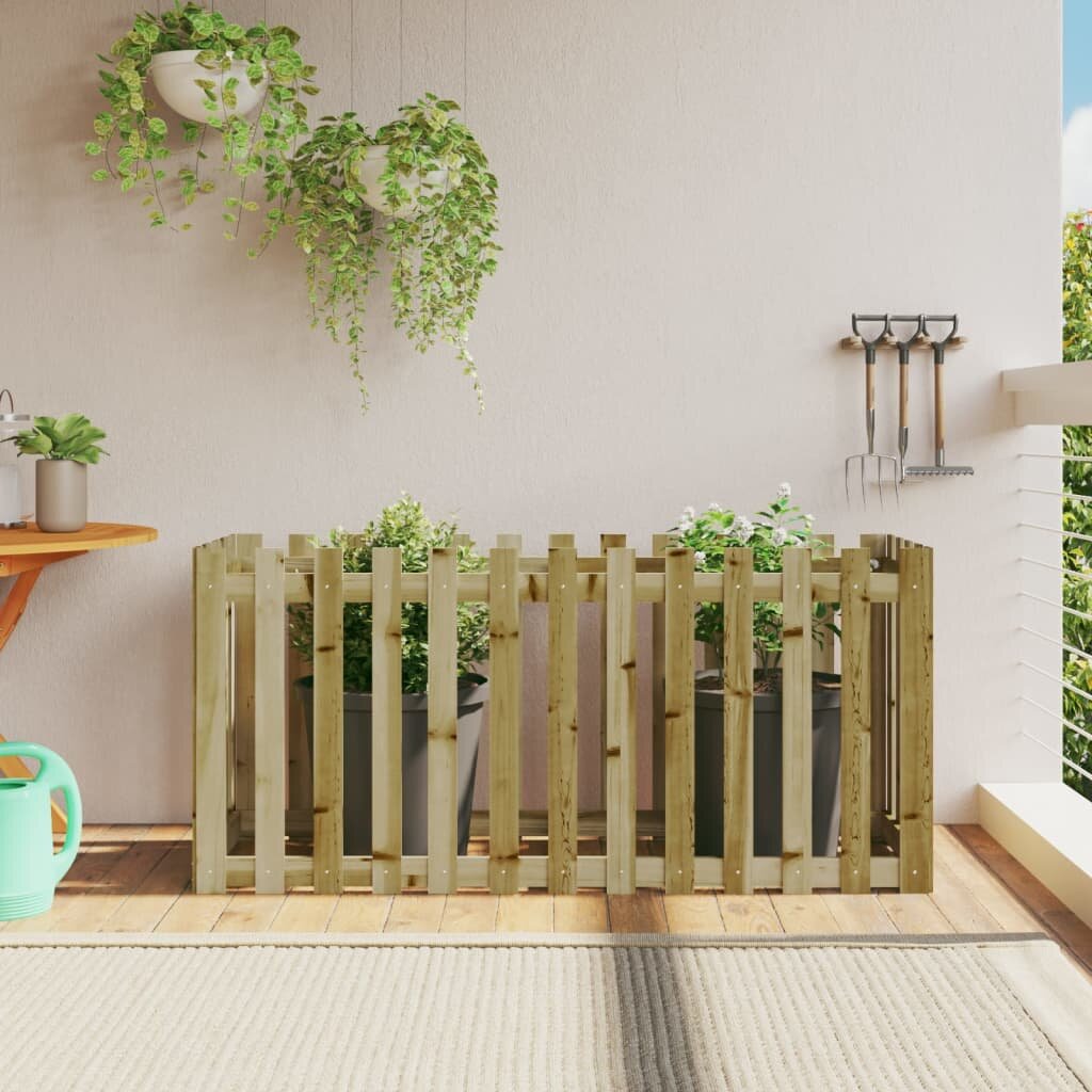 vidaXL Градинска леха тип ограда 150x50x70 см импрегниран бор масив