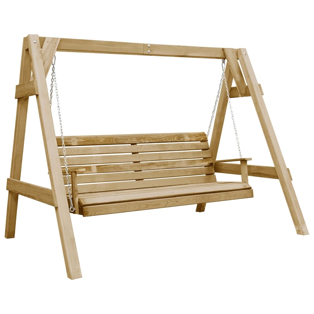 vidaXL Градинска люлка импрегниран бор 205x150x157 см