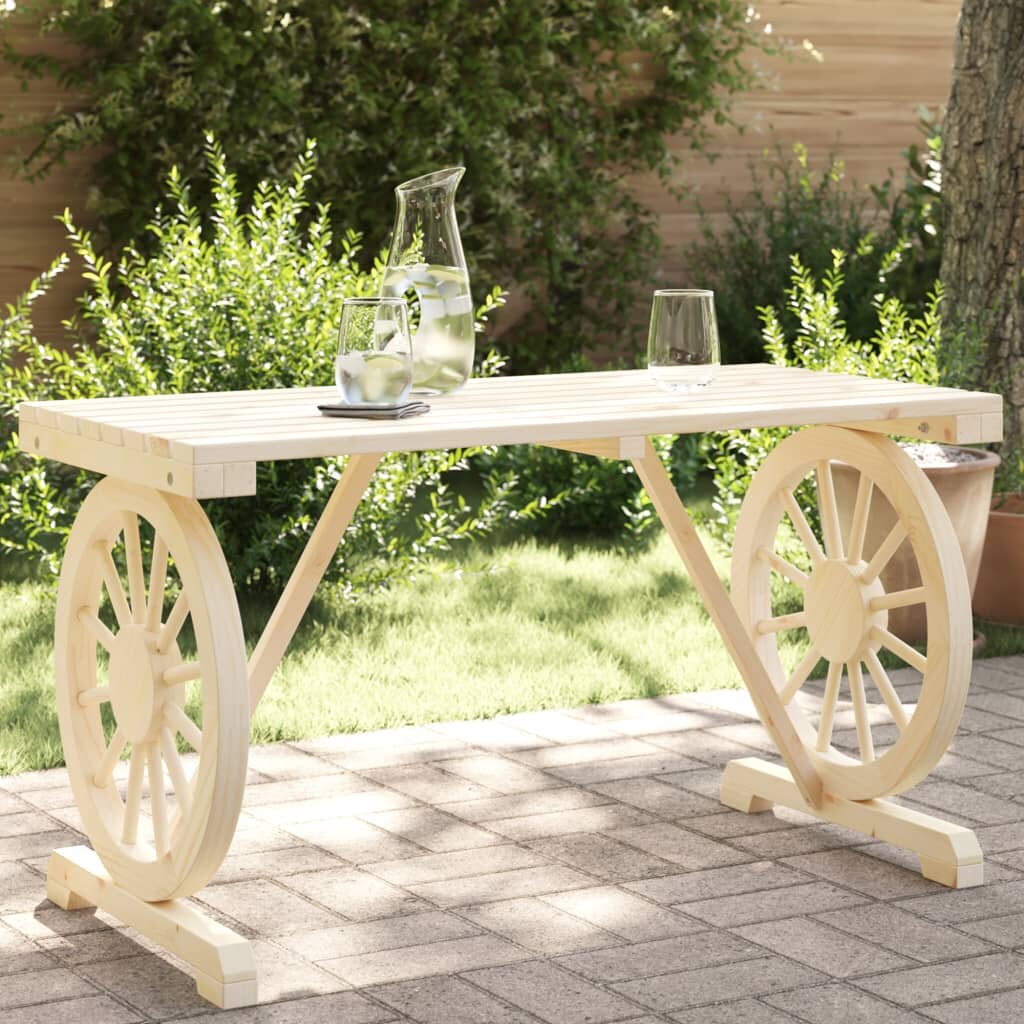 vidaXL Градинска маса 115x55x65 см масивна ела