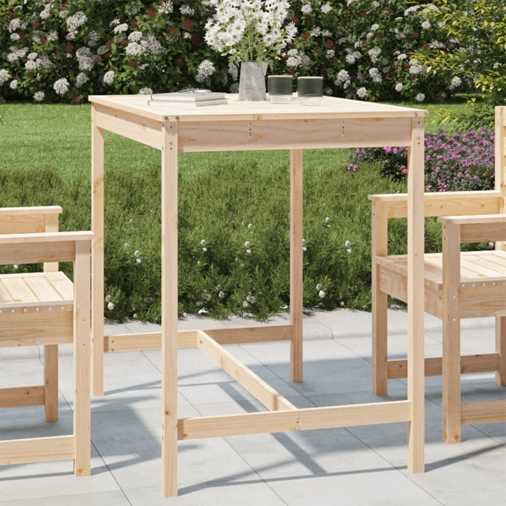 vidaXL Градинска маса 121x825x110 см борово дърво масив