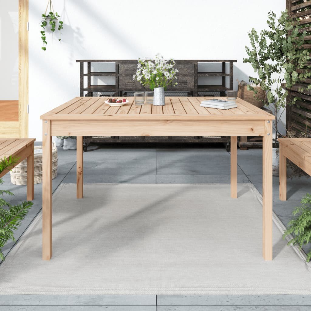 vidaXL Градинска маса 121x825x76 см борово дърво масив