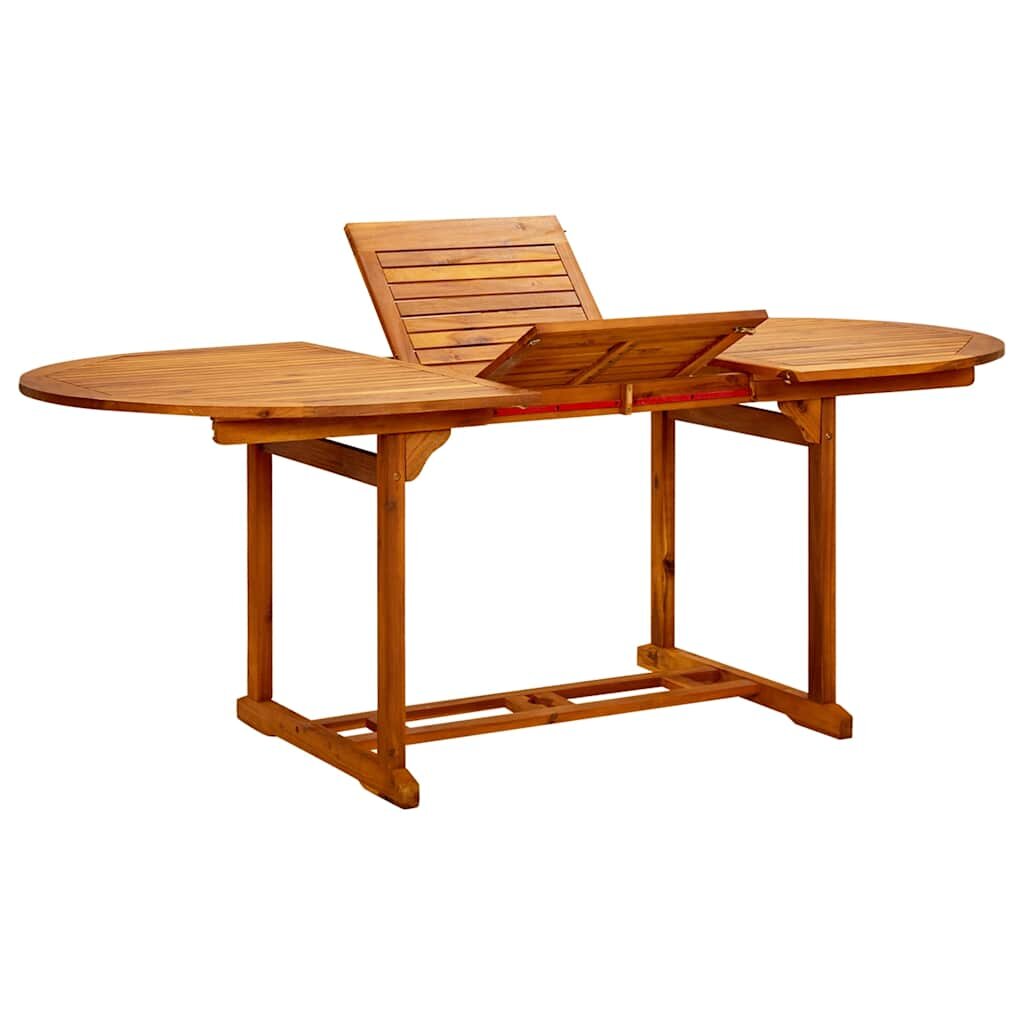 vidaXL Градинска маса (150-200)x100x75 см акация масив