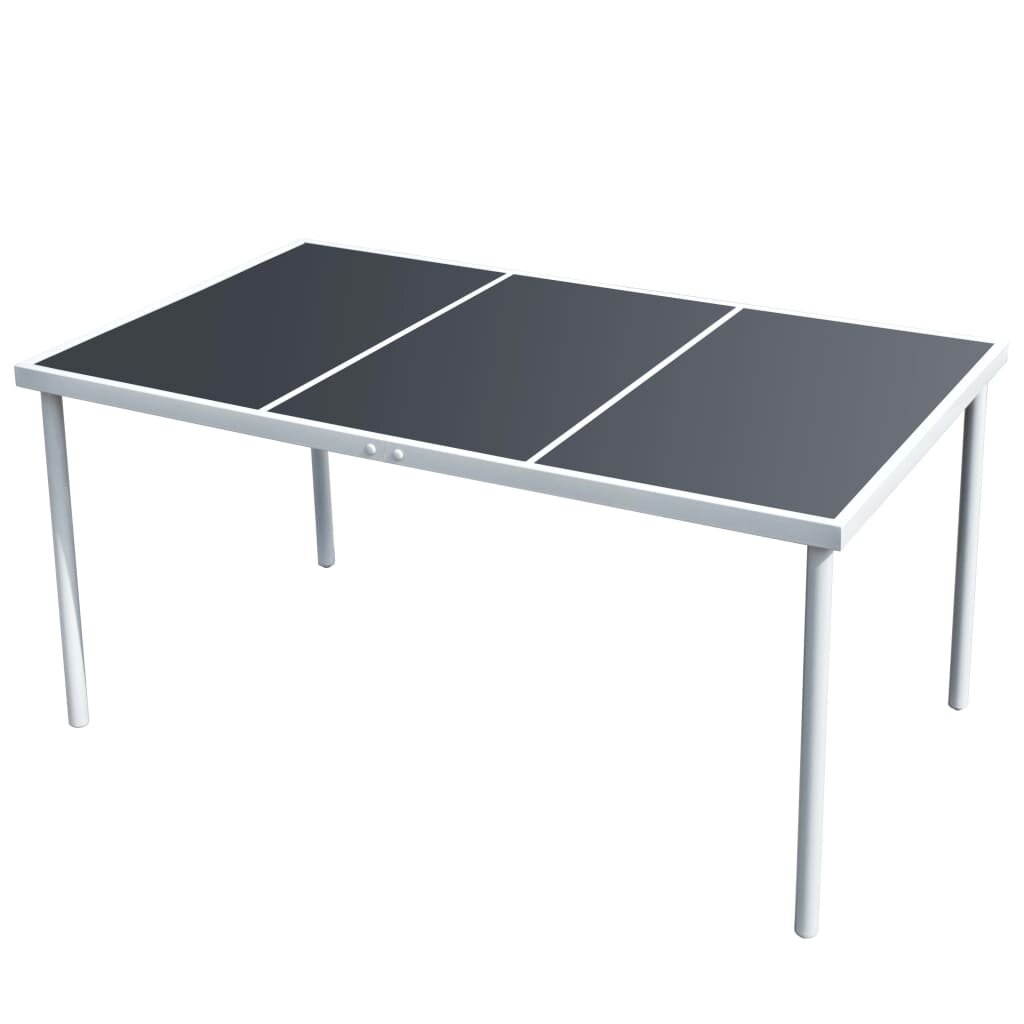 vidaXL Градинска маса 150x90x74 см черна стомана