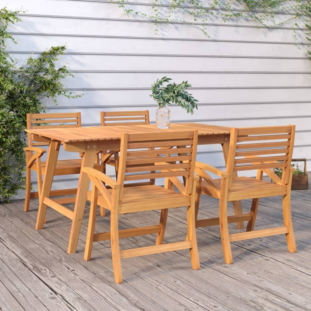 vidaXL Градинска маса 150x90x75 см акация масив