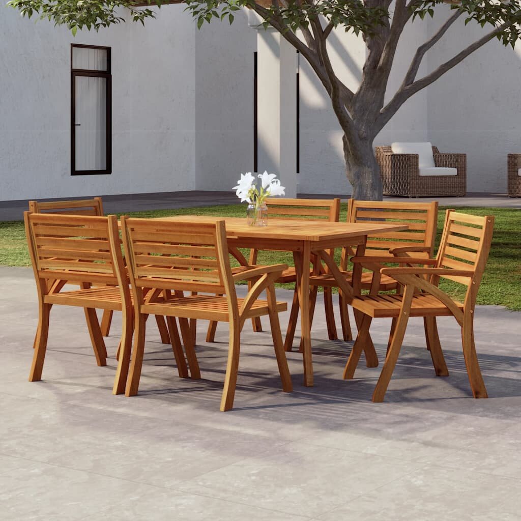 vidaXL Градинска маса 150x90x75 см акация масив