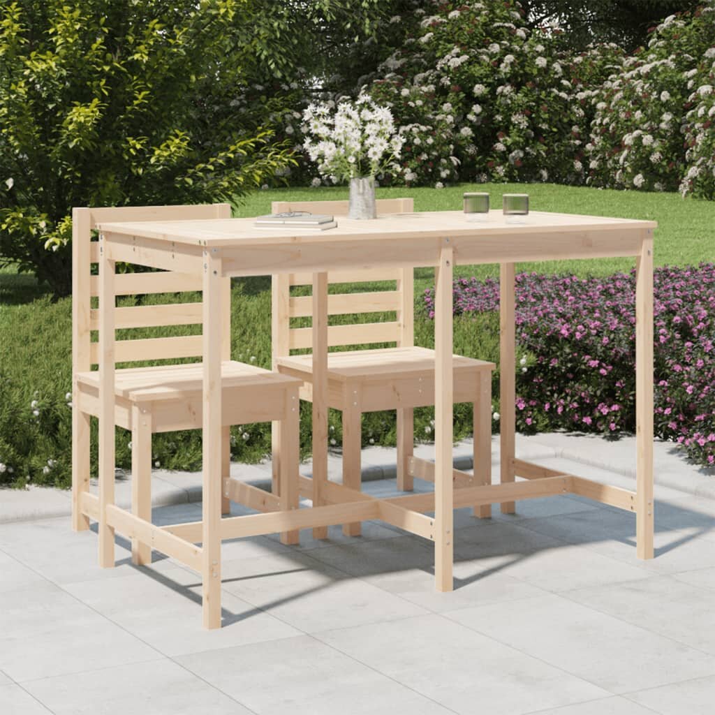 vidaXL Градинска маса 1595x825x110 см борово дърво масив