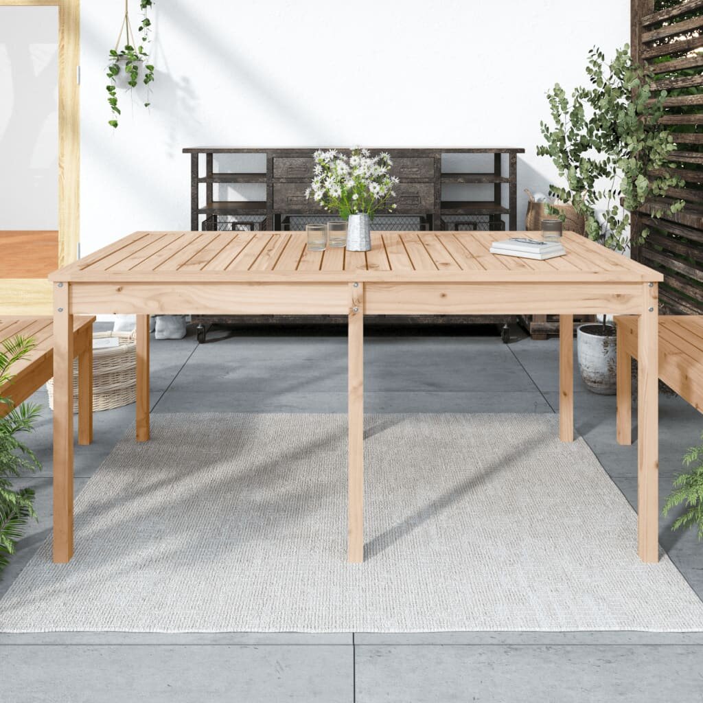 vidaXL Градинска маса 1595x825x76 см борово дърво масив