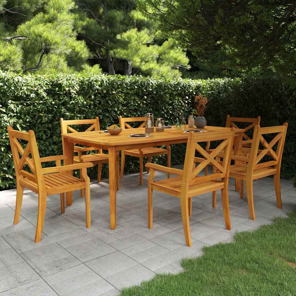 vidaXL Градинска маса 200x100x75 см акация масив