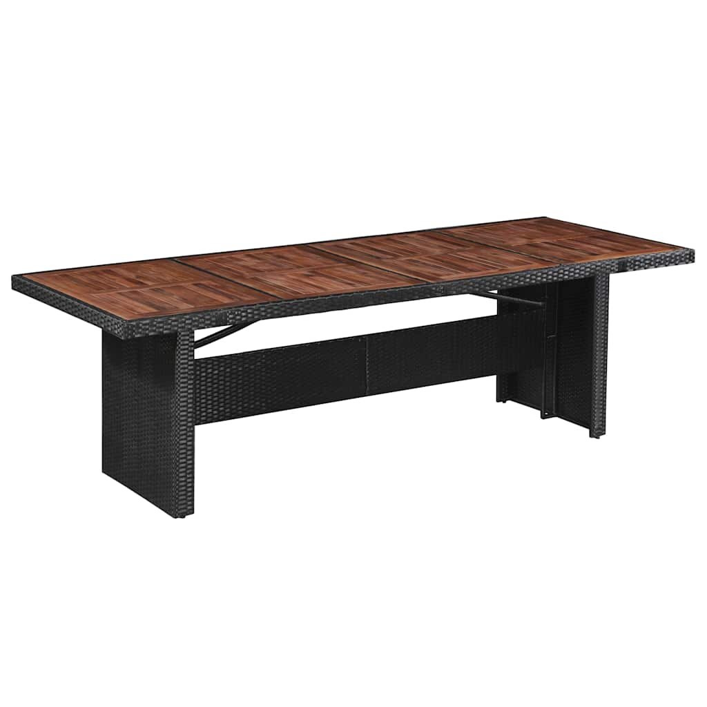 vidaXL Градинска маса 240x90x74 см полиратан и акация масив