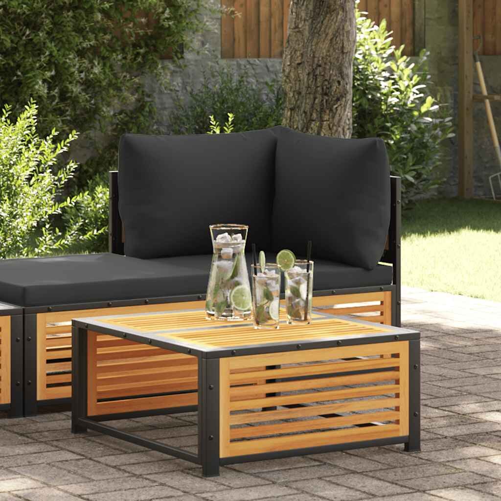 vidaXL Градинска маса 68x68x30 см масивна акация