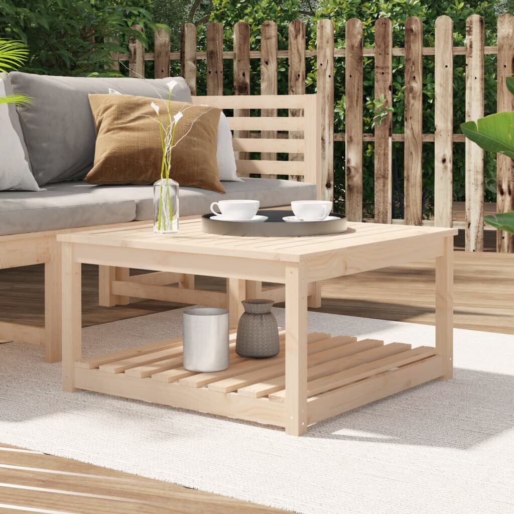 vidaXL Градинска маса 825x825x45 см борово дърво масив
