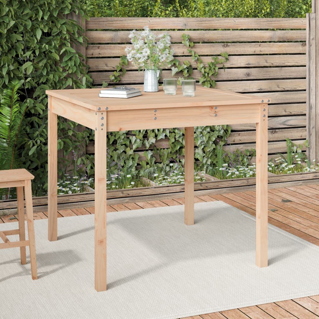 vidaXL Градинска маса 825x825x76 см борово дърво масив