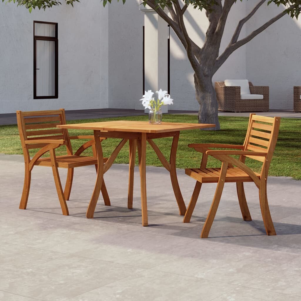 vidaXL Градинска маса 85x85x75 см акация масив