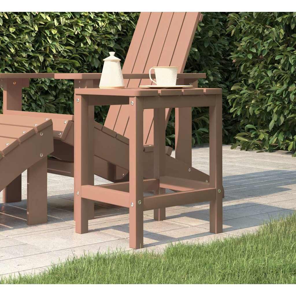 vidaXL Градинска маса Adirondack кафява 38x38x46 см HDPE