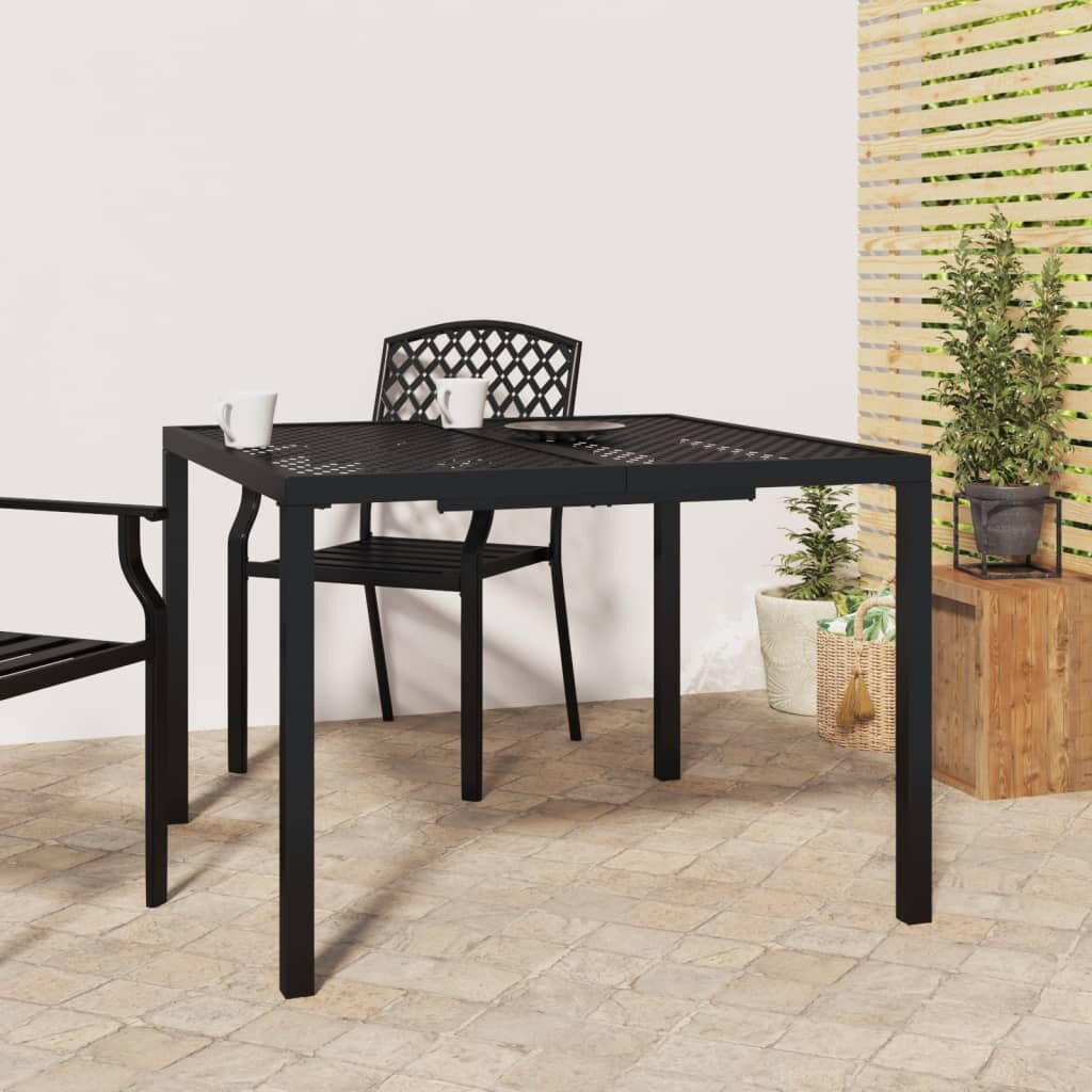 vidaXL Градинска маса антрацит 100x100x72 cм стомана