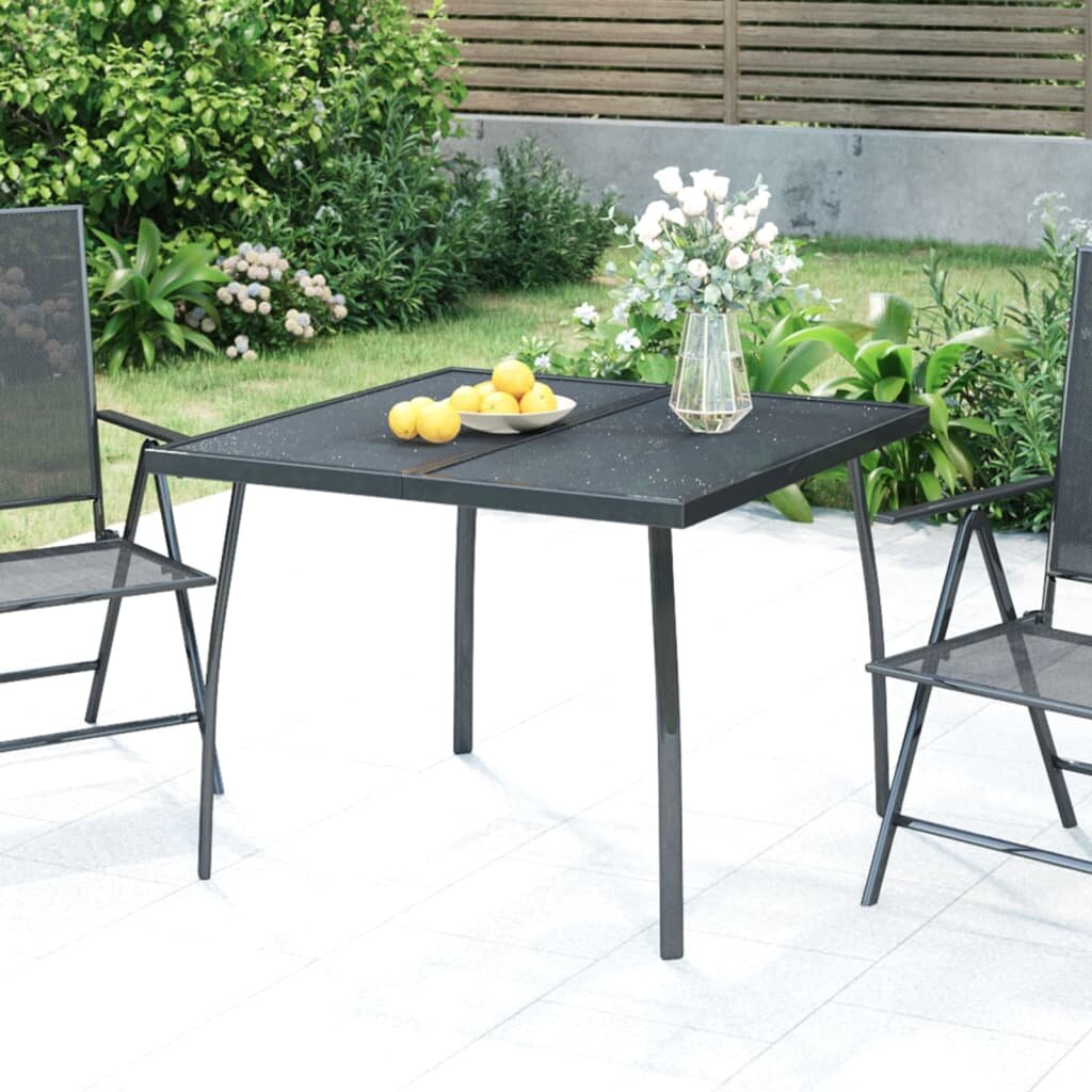 vidaXL Градинска маса антрацит 100x100x72 cм стомана мрежа