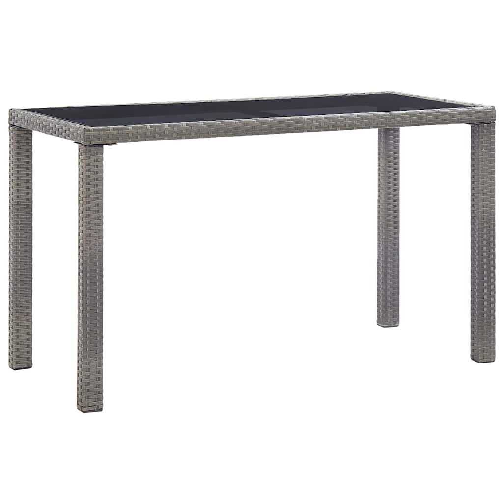 vidaXL Градинска маса антрацит 123x60x74 cм полиратан