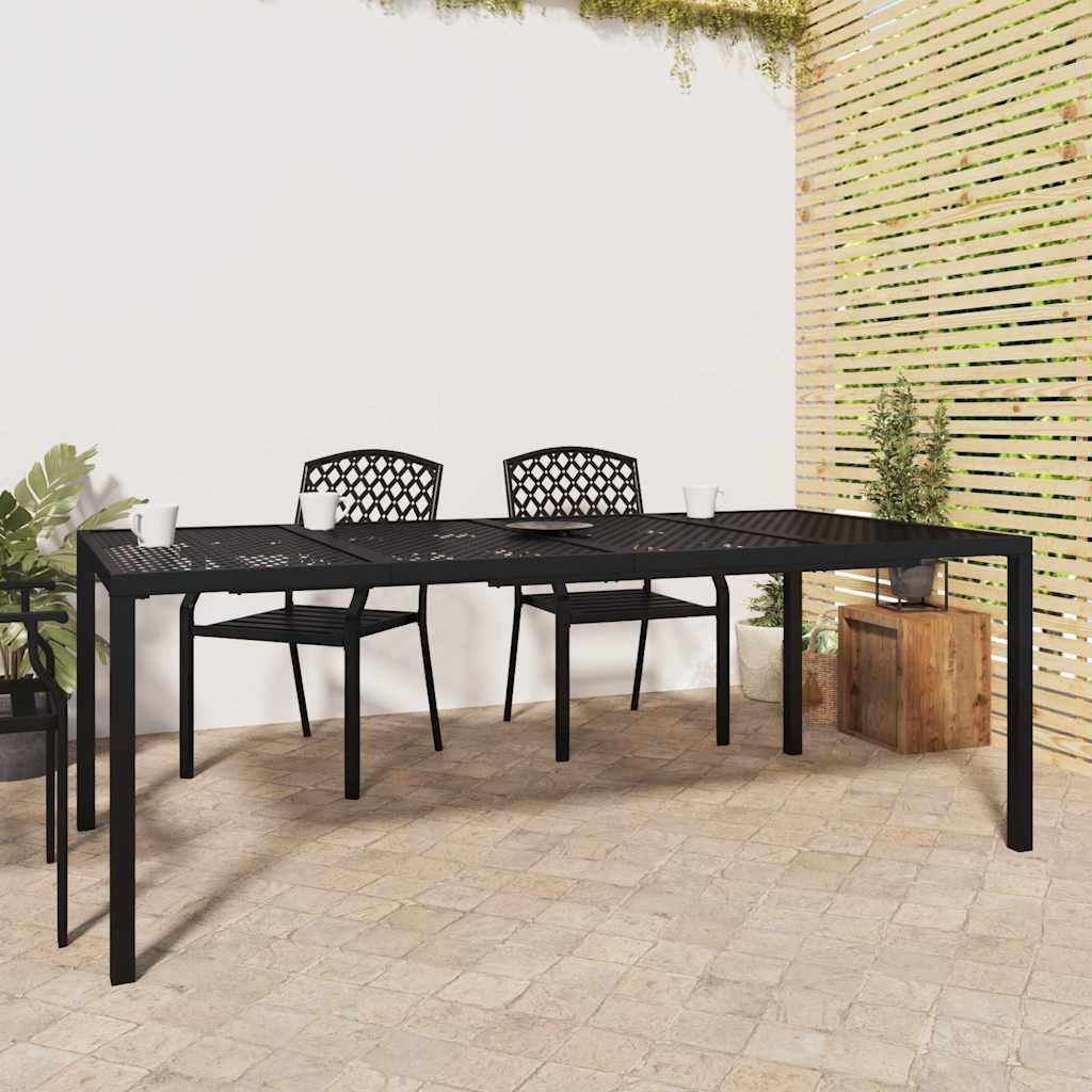 vidaXL Градинска маса антрацит 200x100x72 cм стомана