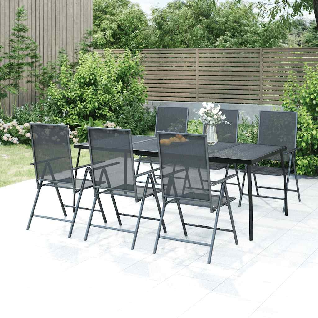 vidaXL Градинска маса антрацит 200x100x72 cм стомана мрежа