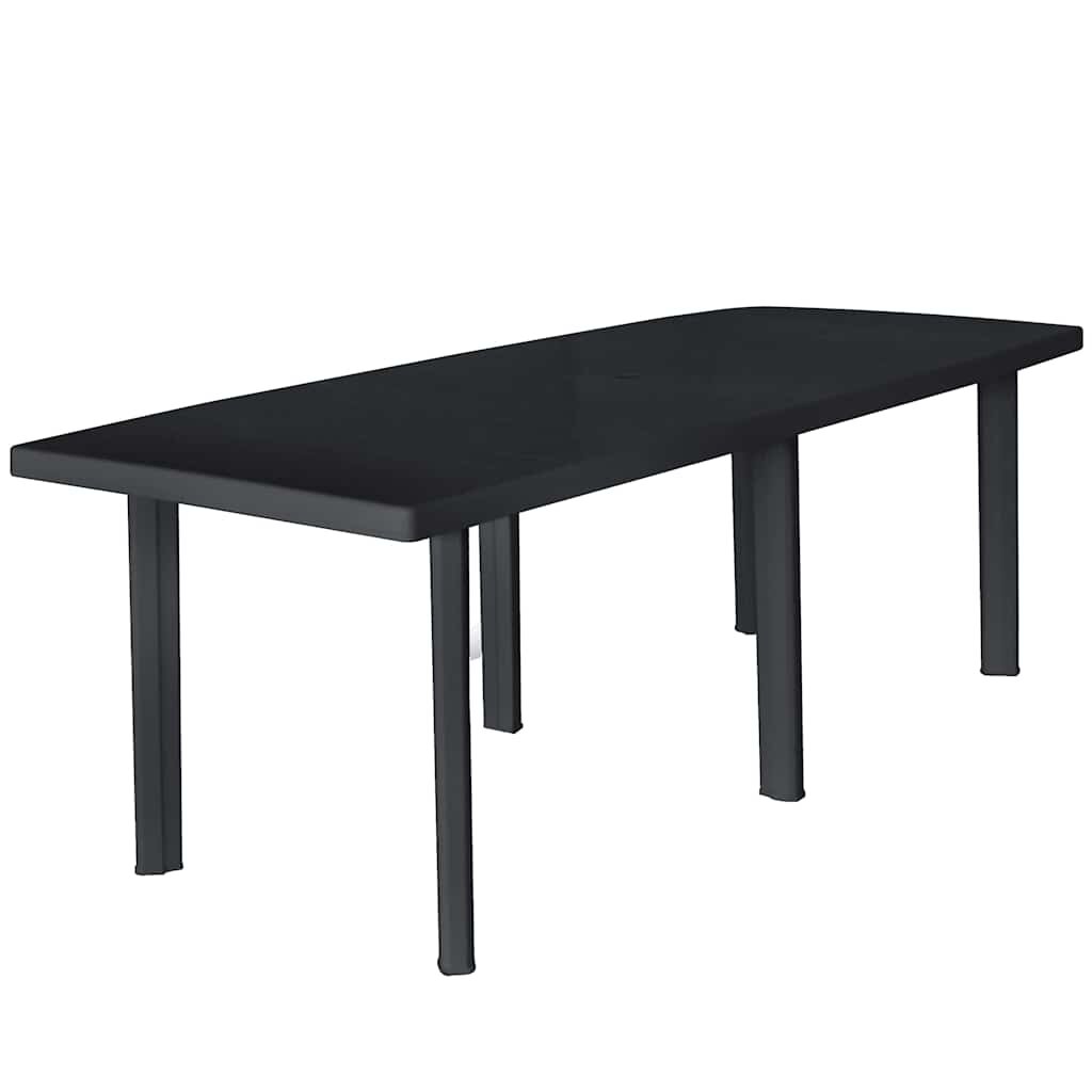 vidaXL Градинска маса антрацит 216x90x72 см пластмаса
