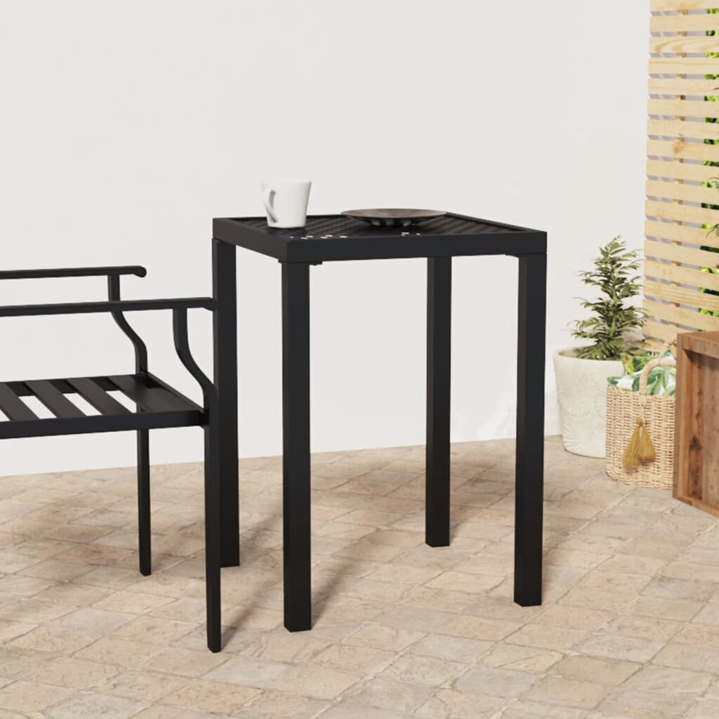 vidaXL Градинска маса антрацит 50x50x72 cм стомана