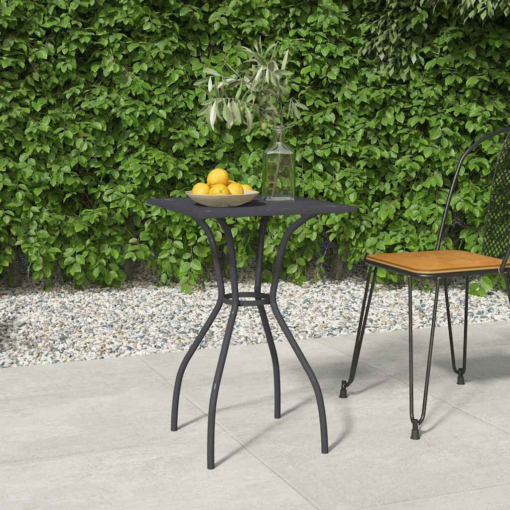 vidaXL Градинска маса антрацит 50x50x72 cм стомана мрежа