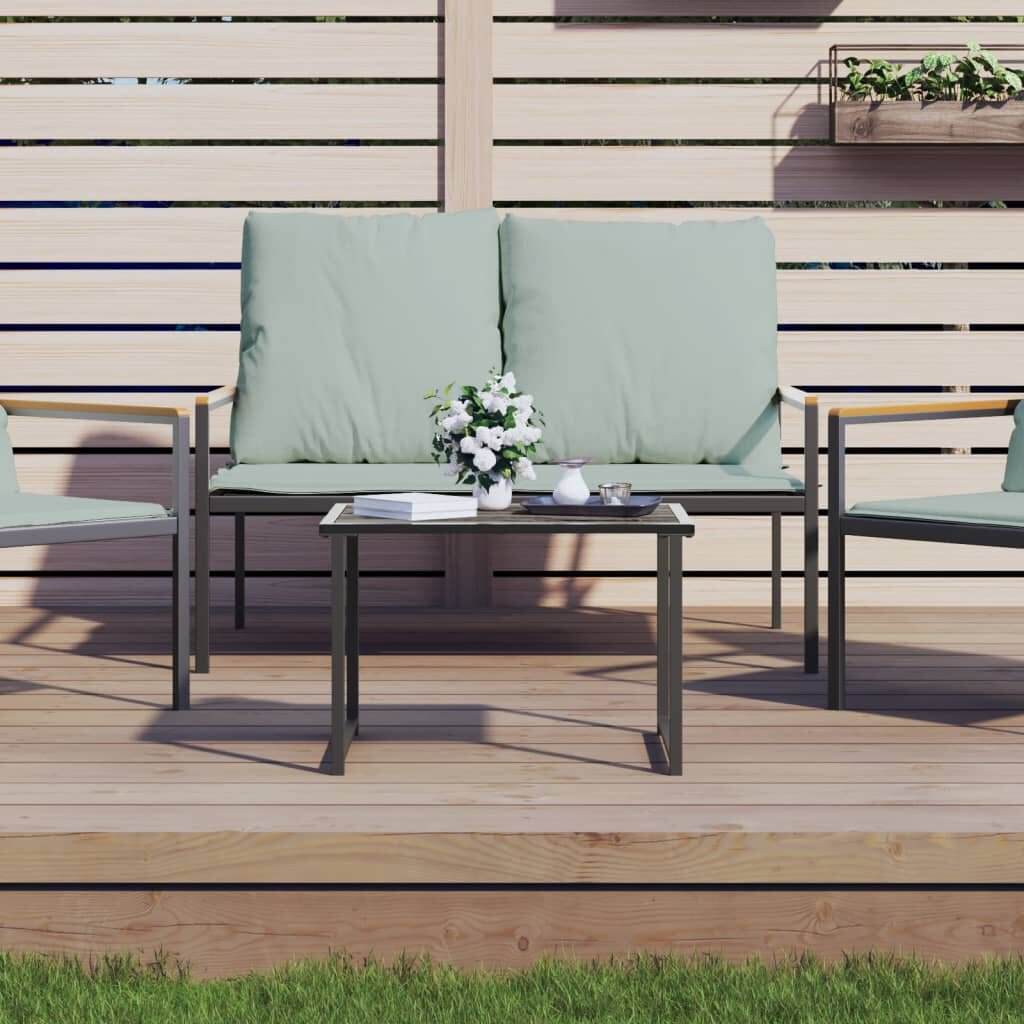 vidaXL Градинска маса антрацит 55x40x37 cм стомана
