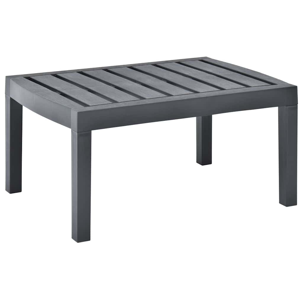 vidaXL Градинска маса антрацит 78x55x38 см пластмаса