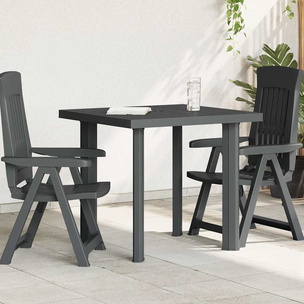 vidaXL Градинска маса антрацит 80x75x72 см пластмаса