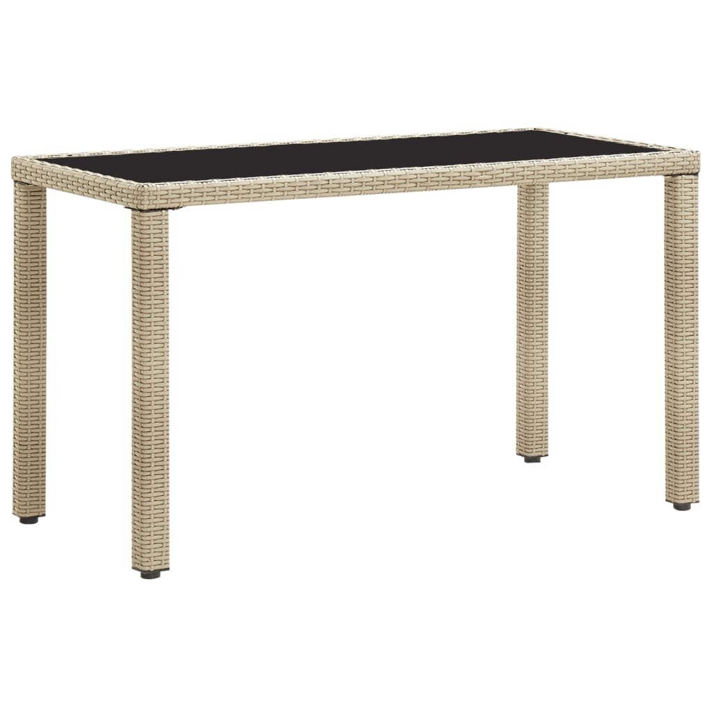 vidaXL Градинска маса бежова 123x60x74 cм полиратан
