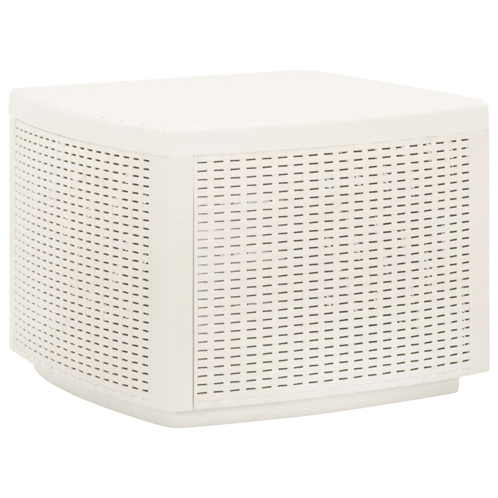 vidaXL Градинска маса бяла 53x53x40 см пластмаса
