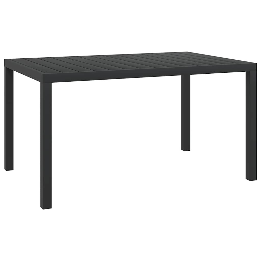 vidaXL Градинска маса черна 150x90x74 см алуминий и WPC