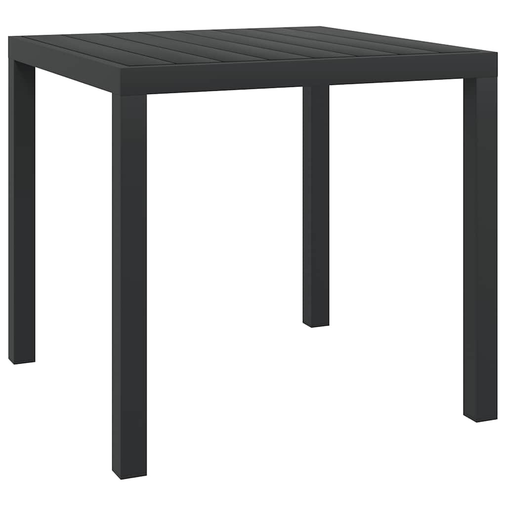 vidaXL Градинска маса черна 80x80x74 см алуминий и WPC