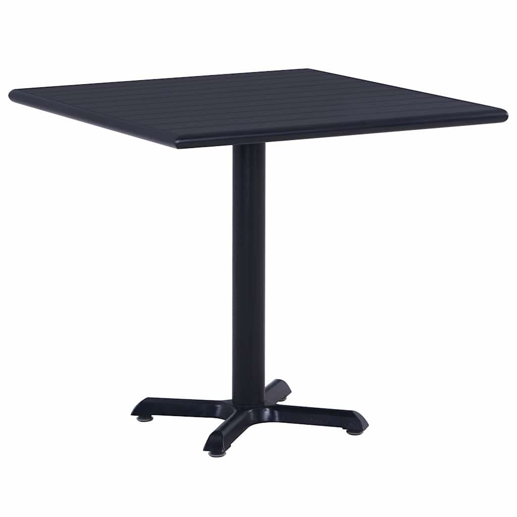 vidaXL Градинска маса черна 80x80x75 см