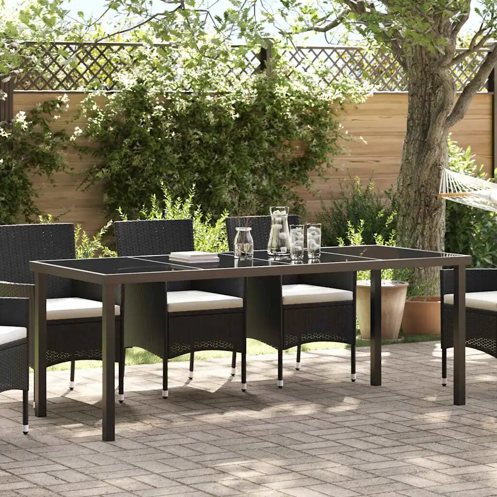 vidaXL Градинска маса Черно 200 x 80 x 73 см Метал