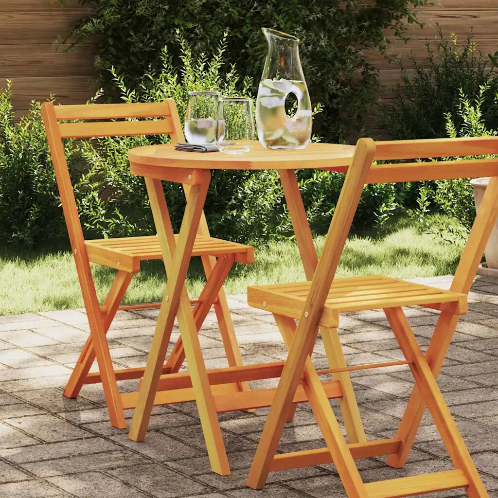 vidaXL Градинска маса Естествен 60 x 60 x 72 cm Солидно акациево дърво