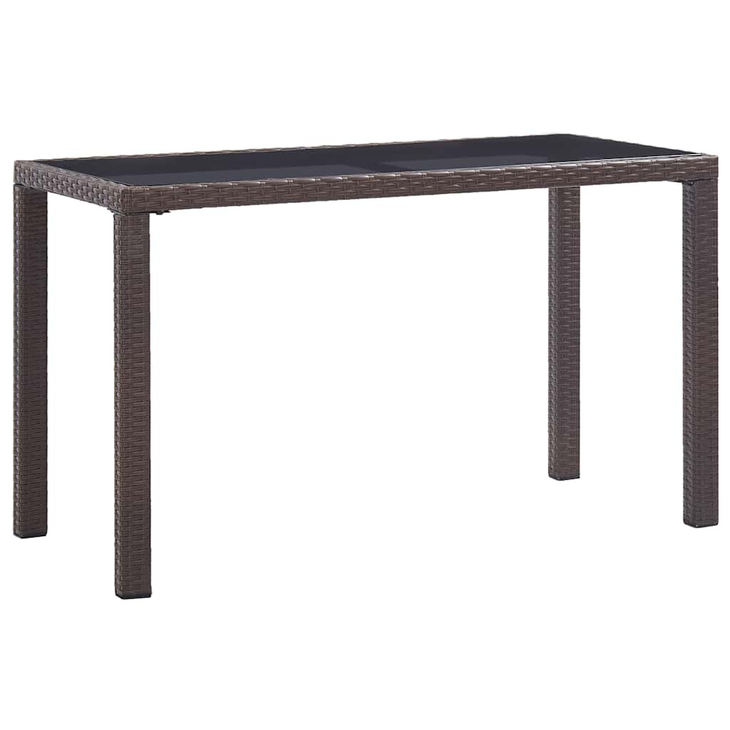 vidaXL Градинска маса кафява 123x60x74 cм полиратан
