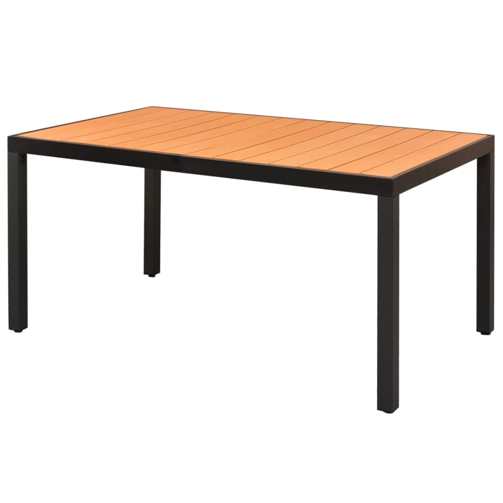 vidaXL Градинска маса кафява 150x90x74 см алуминий и WPC