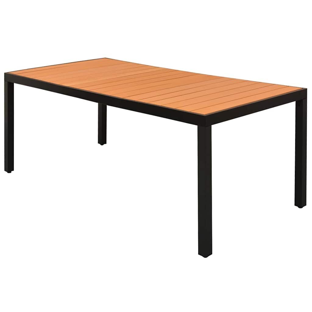 vidaXL Градинска маса кафява 185x90x74 см алуминий и WPC