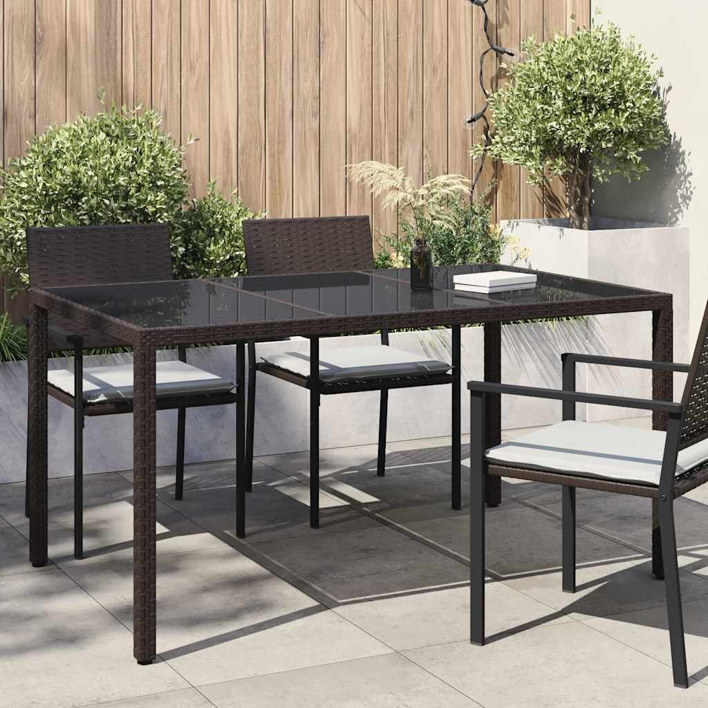 vidaXL Градинска маса Кафяво 150 x 90 x 75 cm полиратан