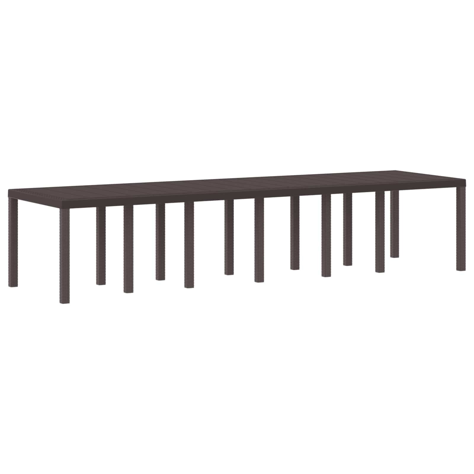 vidaXL Градинска маса Кафяво 350 x 100 x 74 см полиратан