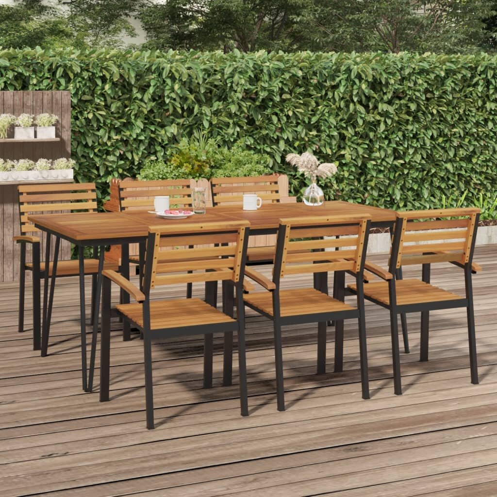 vidaXL Градинска маса с крака тип фиби 200x90x75 см масивна акация
