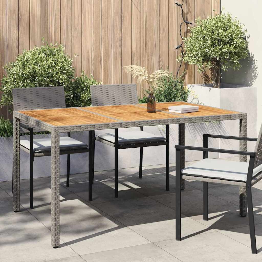 vidaXL Градинска маса Сив 150 x 90 x 75 cm полиратан